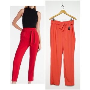 EXPRESS NWT Coral High Rise Tie Waist Ankle Pants Size 10
